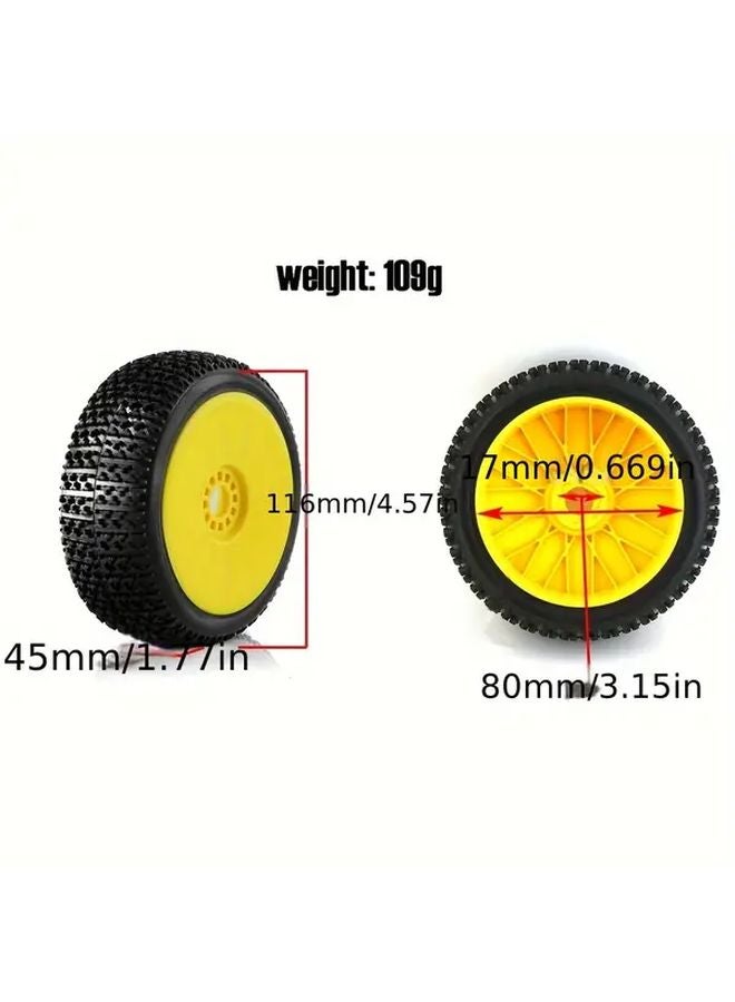 4 قطع خضراء إطارات وعجلات سيارة RC 1/8 مقياس 4WD لطرق التضاريس الوعرة مقاس 17 مم سداسي لـ HSP وHPI وKyosho - Image 2